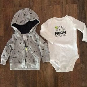 Over the Moon for Mommy Jacket and Onesie Set